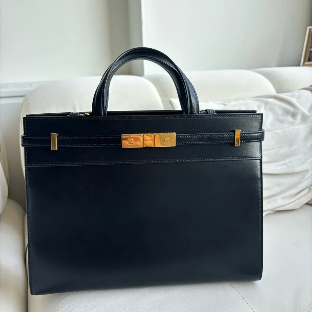 Saint Laurent Black Tote Bag with Gold Accents - Picture 1 of 7